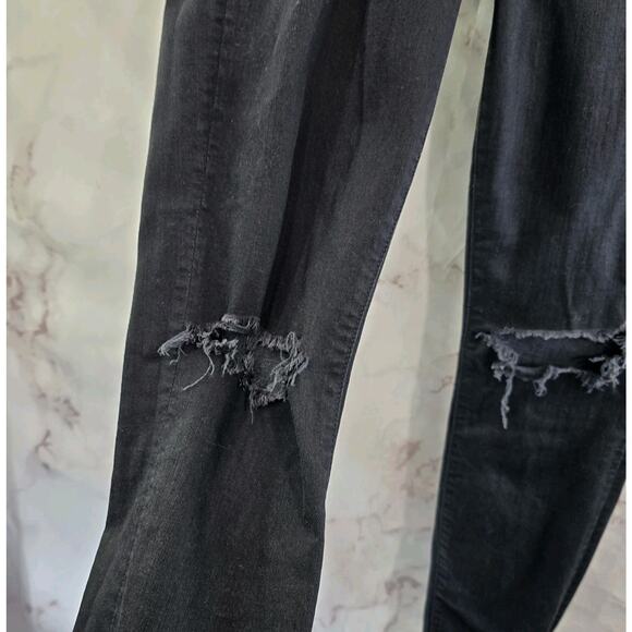 Mother Jeans Womens 26 Black Skinny Looker Ankle Fray Guilty As Sin High Rise - Picture 13 of 15